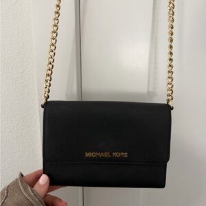 Michael Kors Black and Gold Crossbody Bag